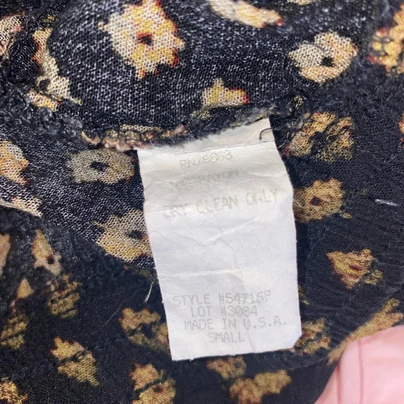 First option women’s black tan rayon tribal modest skirt Sz small petite boho - Picture 3 of 3